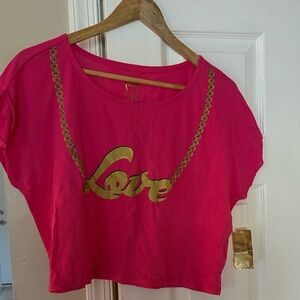 Nicki Minaj Pink Top with Gold Crown Logo
